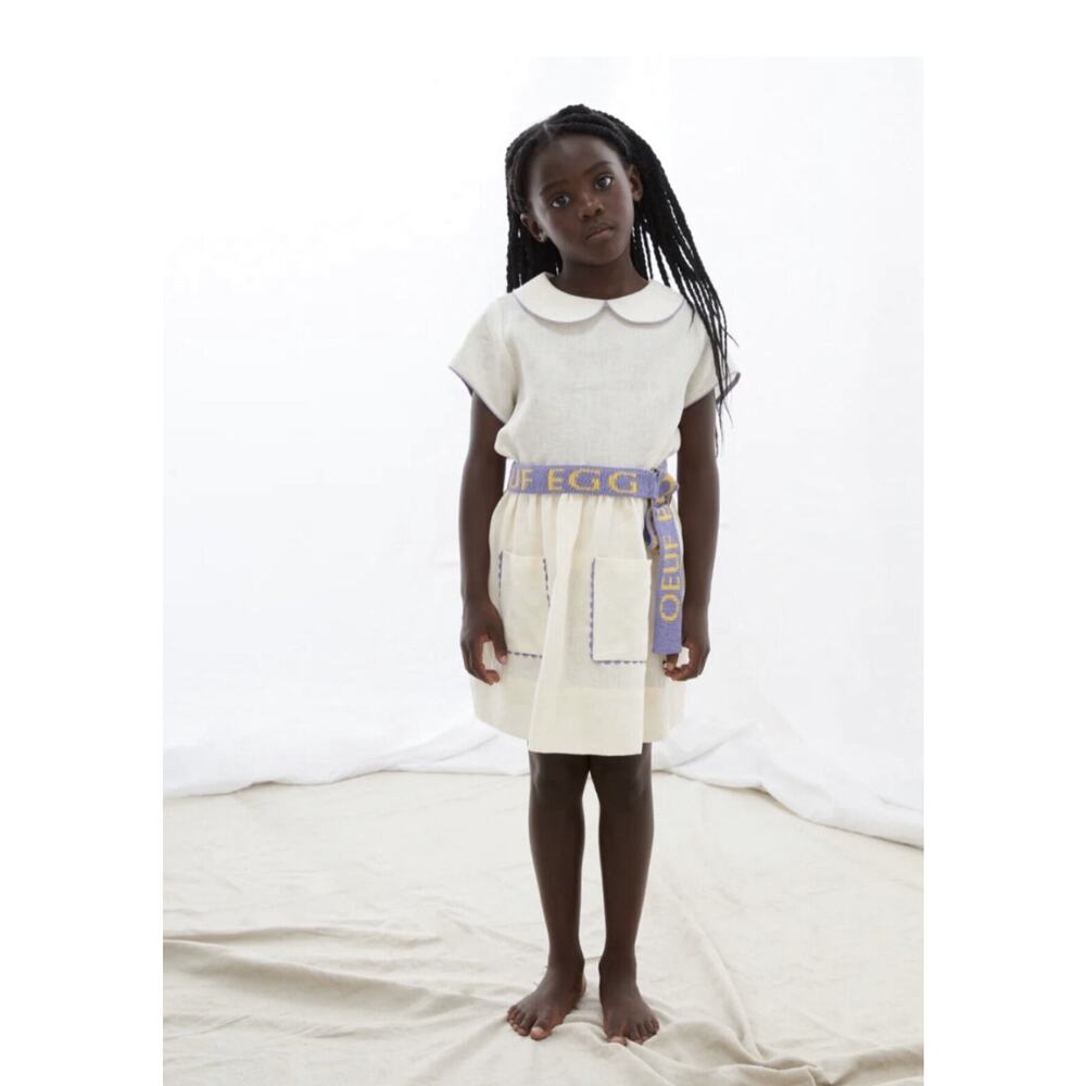 Oeuf NWT Ric Rac Skirt. Size 6-7. 50% Cotton, 50% Linen Blend. Gardenia